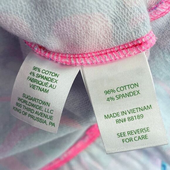 Lilly Pulitzer Killian Popover in Pink Tropics Print Ruffle Half Zip XS Pink Blu - Picture 8 of 8